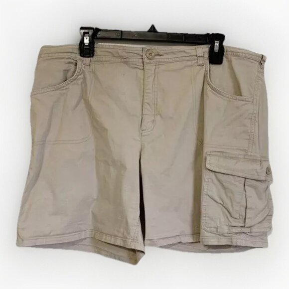 Cabelas Cargo Shorts Women's 16 Khaki Outdoor Hiking High Rise Cargo Pockets - Picture 1 of 9